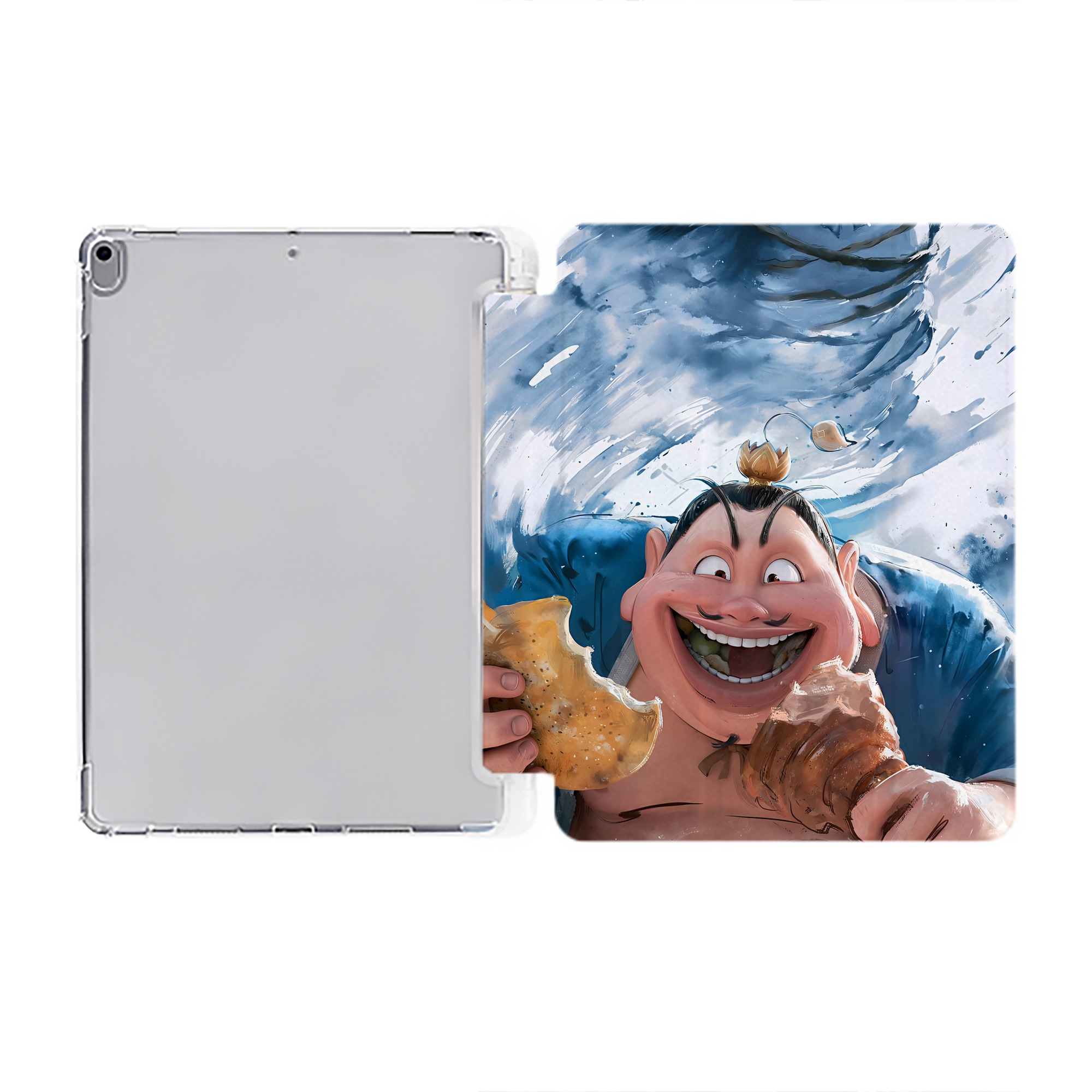 （画像用） Ne Zha 2 ナタ 魔童の大暴れ IPad ケース ペン収納付き 三つ折りスタンド PUレザー×シリコン 対応機種9.5/10.5/10.9インチ
